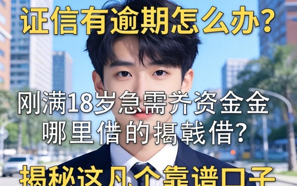 征信有逾期怎么办？刚满18岁急需资金哪里借？揭秘这几个靠谱口子