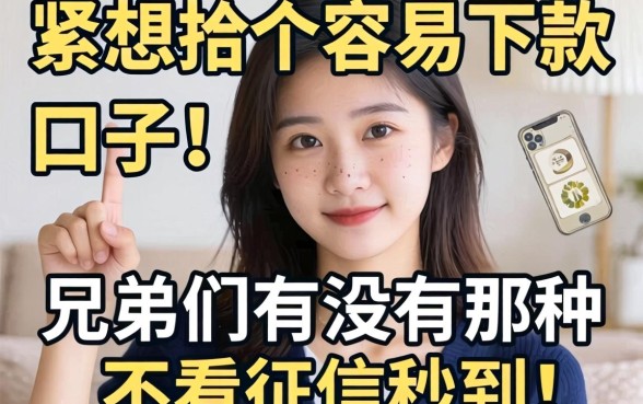 手头紧想找个容易下款的口子，兄弟们有没有那种不看征信秒到的推荐？