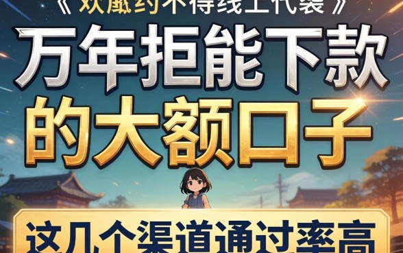 揭秘万年拒能下款的大额口子，这几个渠道通过率高