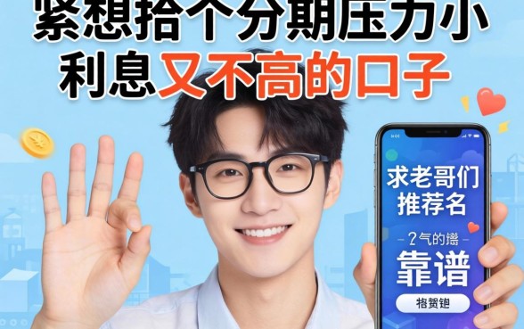 手头紧想找个分期压力小、利息又不高的口子,求老哥们推荐几个靠谱的平台!