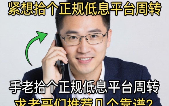 手头紧想找个正规低息平台周转，求老哥们推荐几个靠谱的！