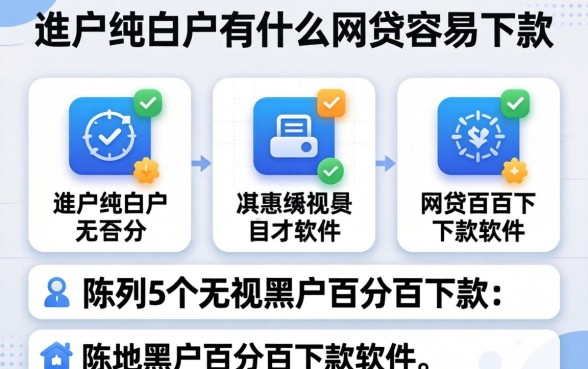 黑户纯白户有什么网贷容易下款，陈列5个无视黑户百分百下款软件