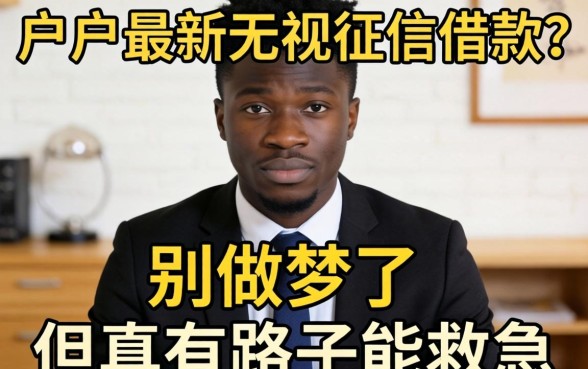 黑户最新无视征信的借款？别做梦了，但真有路子能救急