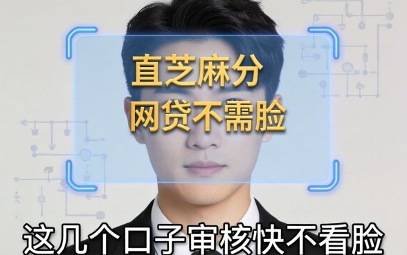 揭秘纯芝麻分的网贷不需人脸,这几个口子审核快不看脸