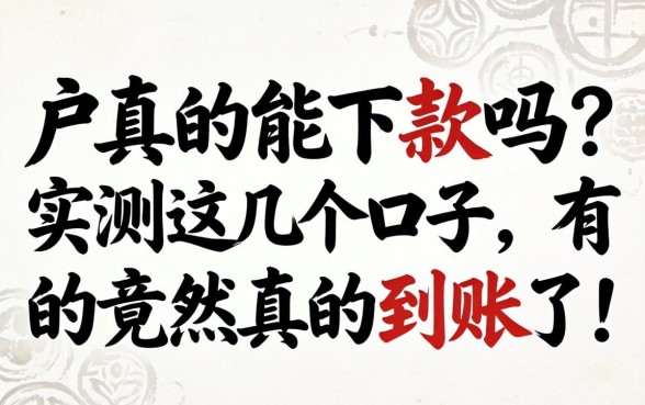黑户真的能下款吗?实测这几个口子,有的竟然真的到账了!
