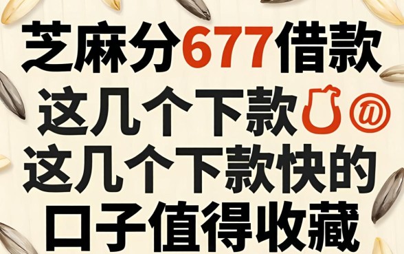 芝麻分677借款:这几个下款快的口子值得收藏