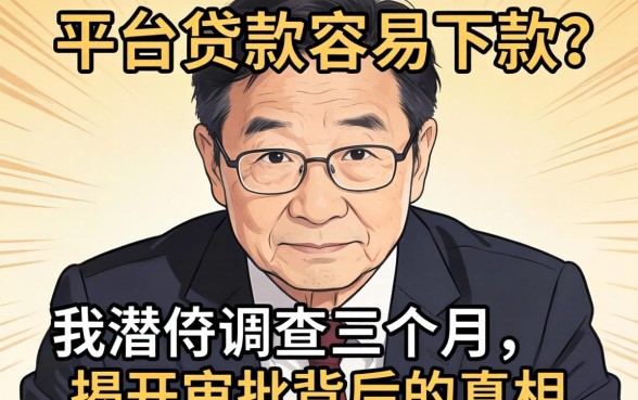 通过哪个平台贷款容易下款?我潜伏调查三个月,揭开审批背后的真相