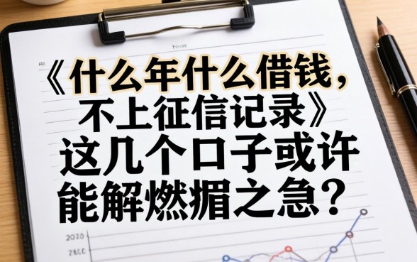 揭秘用什么借钱不上征信记录，这几个口子或许能解燃眉之急