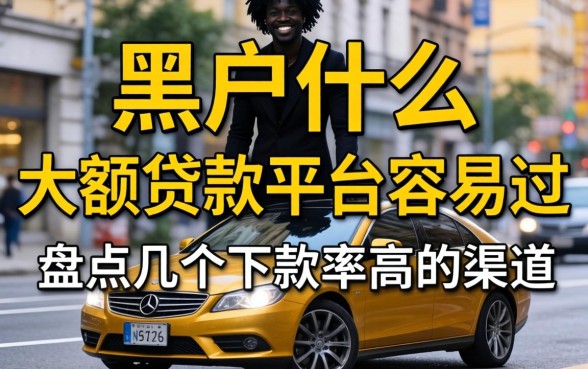 黑户什么大额贷款平台容易过?盘点几个下款率高的渠道