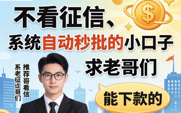 有没有那种真正不看征信、系统自动秒批的小口子?求老哥们推荐几个能下款的!