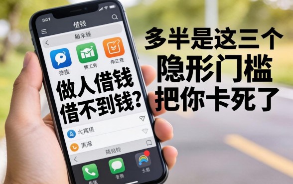 手机借钱借不到钱？多半是这三个隐形门槛把你卡死了