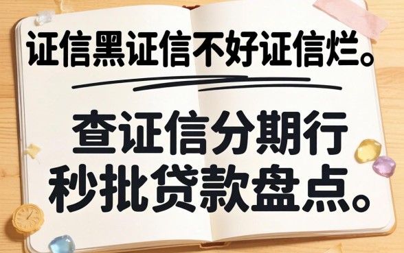 征信黑征信不好征信烂不查征信分期的秒批贷款盘点