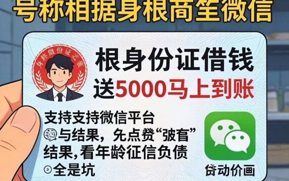 我试了那些号称根据身份证借钱5000马上到账支持微信的平台，结果不看年龄征信负债全是坑