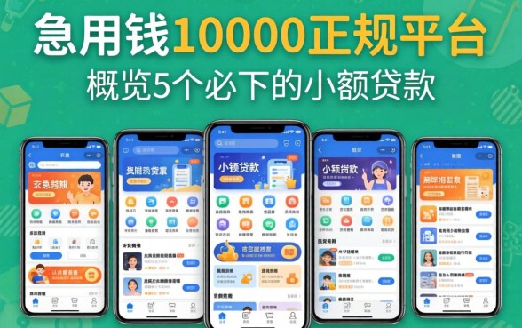 急用钱10000正规平台，概览5个必下的小额贷款软件