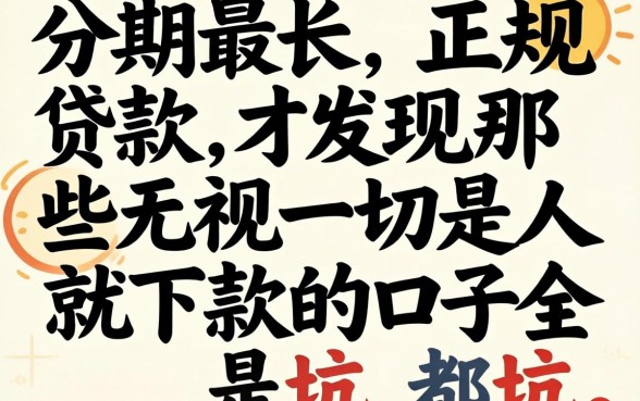 我借了分期最长的正规贷款，才发现那些无视一切是人就下款的口子全是坑