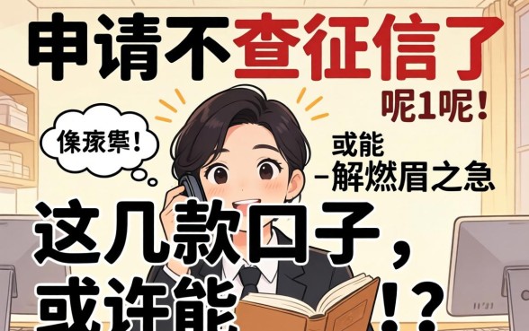 网友热议什么申请不查征信了呢，这几款口子或许能解燃眉之急