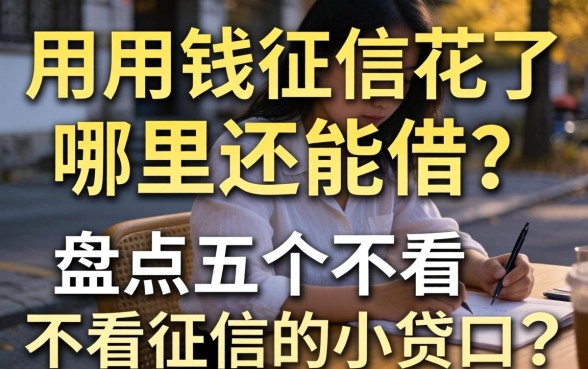 急用钱征信花了哪里还能借？盘点五个不看征信的小贷口子