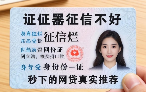征信黑征信不好征信烂身份证秒下的网贷真实推荐