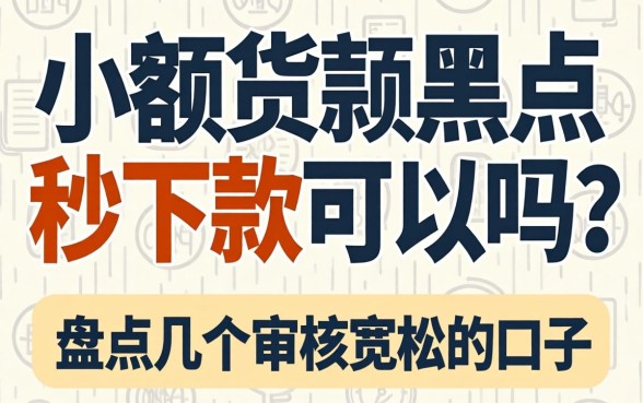 小额贷款黑户秒下款可以吗？盘点几个审核宽松的口子