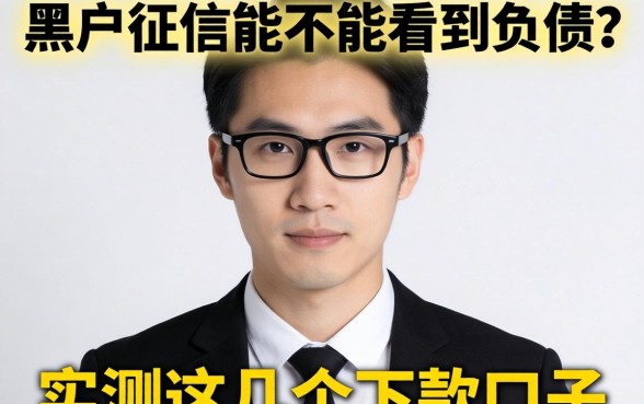黑户征信能不能看到负债？实测这几个下款口子
