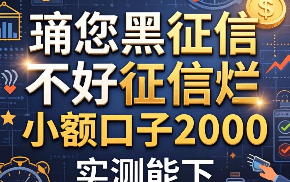 征信黑征信不好征信烂小额口子2000，这几个实测能下