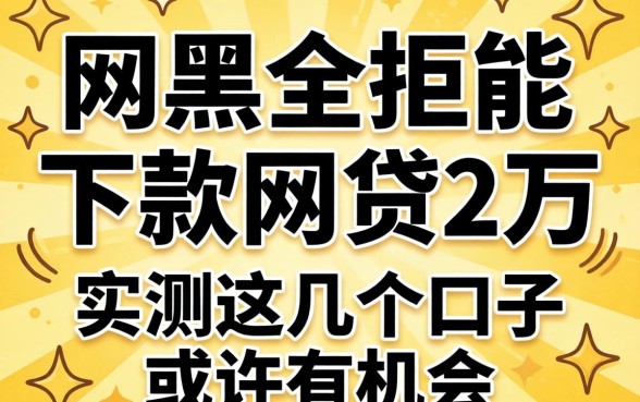 网黑全拒能下款网贷2万，实测这几个口子或许有机会