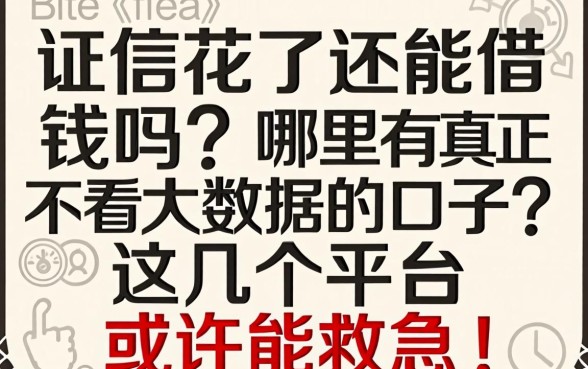 征信花了还能借钱吗？哪里有真正不看大数据的口子？这几个平台或许能救急！