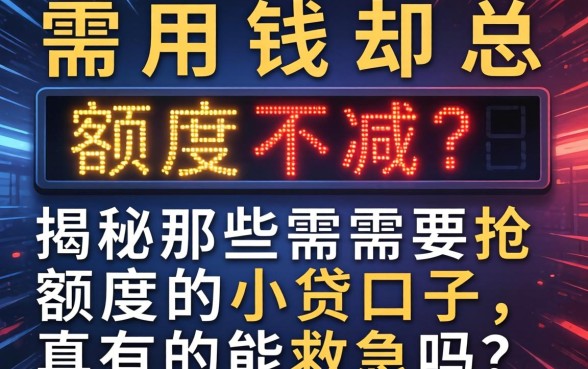 急需用钱却总显示额度不足？揭秘那些需要抢额度的小贷口子，真的能救急吗？