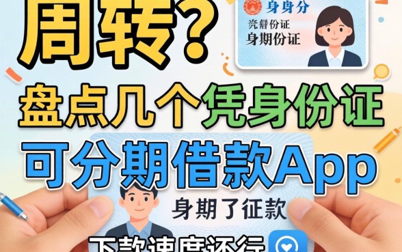 急需周转？盘点几个凭身份证可分期借款app，下款速度还行