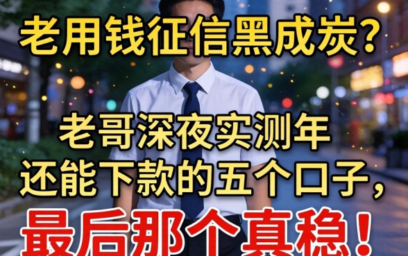 急用钱征信黑成炭？老哥深夜实测2026年还能下款的五个口子，最后那个真稳！