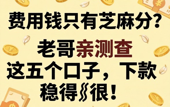 急用钱只有芝麻分？老哥亲测这五个口子，下款稳得很！