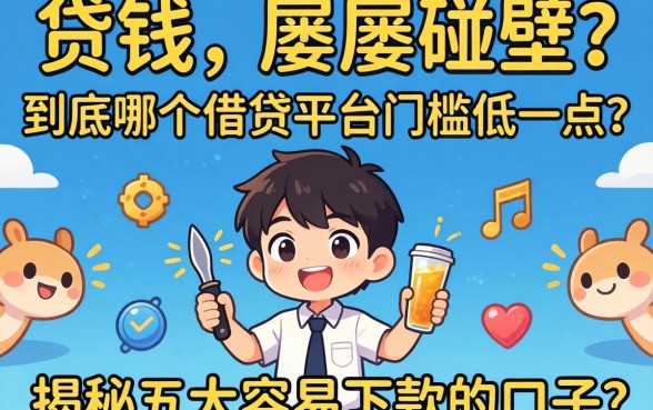 急需用钱却屡屡碰壁？到底哪个借贷平台门槛低一点？揭秘五大容易下款的口子