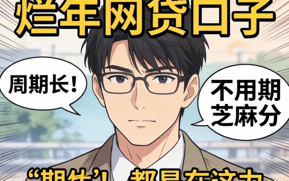 我翻烂了2026年的网贷口子,发现周期长且不用芝麻分的都在这