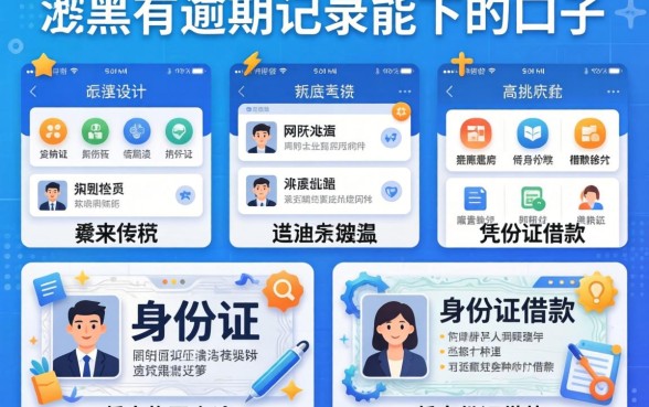 网黑有逾期记录能下的口子，理出五个凭身份证借款的软件
