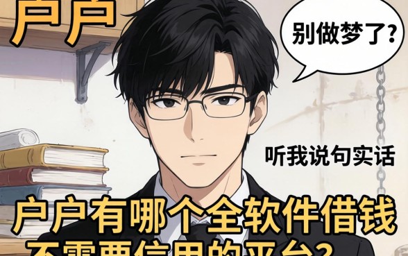 黑户有哪个软件借钱不需要信用的平台？别做梦了，听我说句实话