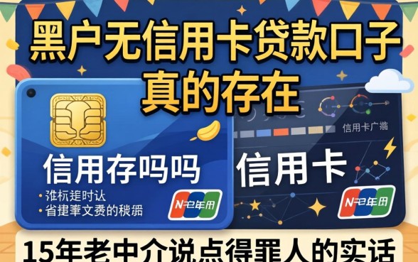 黑户无信用卡贷款口子真的存在吗？15年老中介说点得罪人的实话
