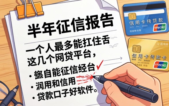 我翻了半年的征信报告,发现一个人最多能扛住这几个网贷平台和信用卡贷款口子好软件