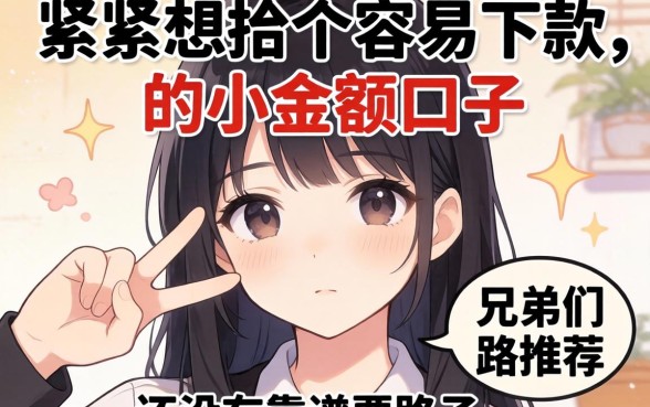 手头紧想找个容易下款的小额口子，兄弟们有没有靠谱的路子推荐？