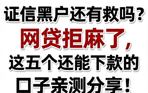 征信黑户还有救吗？网贷拒麻了，这五个还能下款的口子亲测分享！