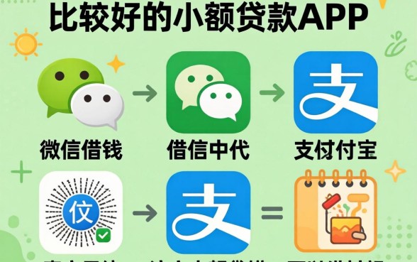 微信支付宝可以借钱的，归纳五个比较好的小额贷款app