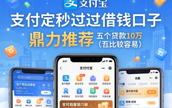 支付宝秒过的借钱口子2026,鼎力推荐五个贷款10万比较容易的app