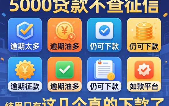 我试了7个声称5000贷款不查征信和逾期太多仍可下款的平台，结果只有这几个真的下款了