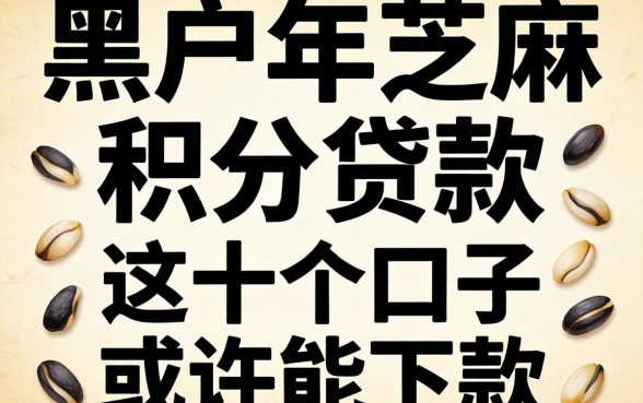 揭秘黑户2026年芝麻积分贷款，这十个口子或许能下款