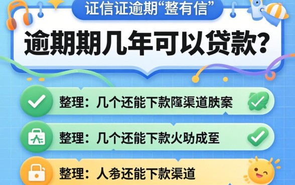 征信逾期几年可以贷款？整理了几个还能下款的渠道