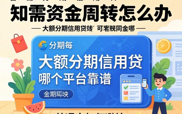 急需资金周转怎么办？大额分期信用贷哪个平台靠谱？普通人如何避坑？