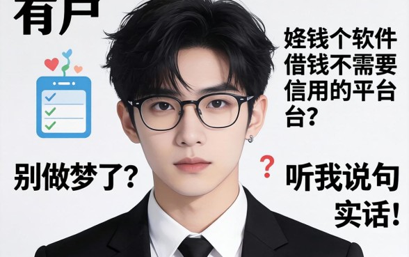 黑户有哪个软件借钱不需要信用的平台？别做梦了，听我说句实话