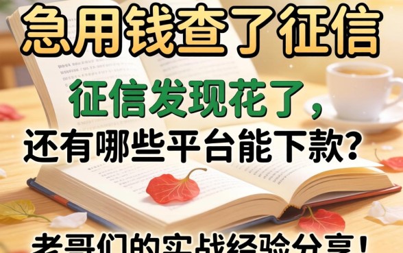 急用钱查了征信发现花了,还有哪些平台能下款?老哥们的实战经验分享!