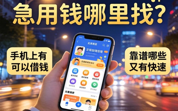 深夜急用钱哪里找？手机上有哪些可以借钱的app靠谱又快速？