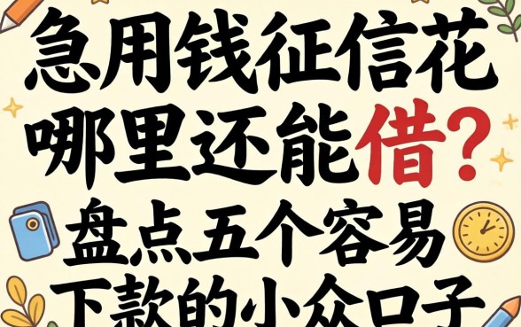 急用钱征信花哪里还能借?盘点五个容易下款的小众口子
