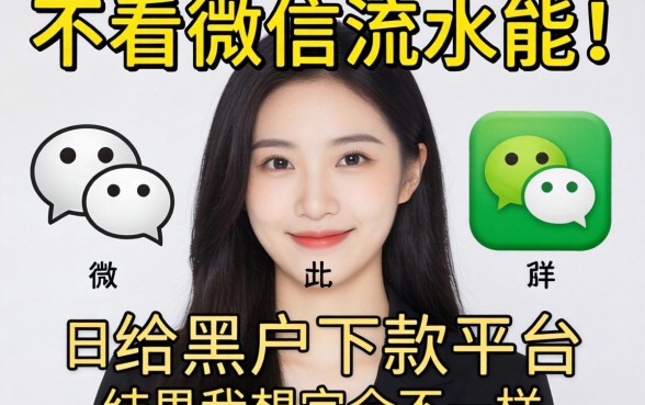 我试了那些不看微信流水能给黑户下款的平台，结果和我想的完全不一样